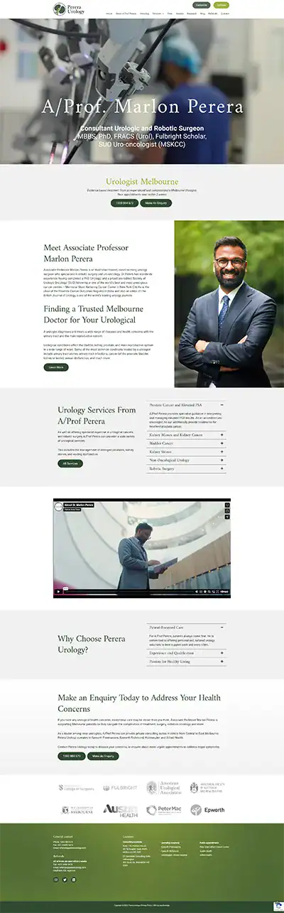 Urology specialist consultation at Perera Urology, focused on men's health and urinary issues.