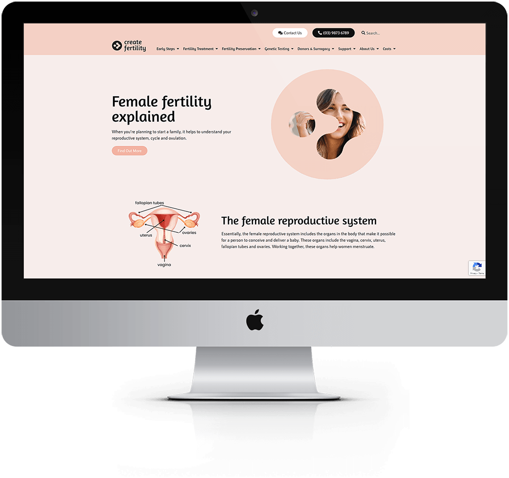 Create Fertility Desktop Mockup