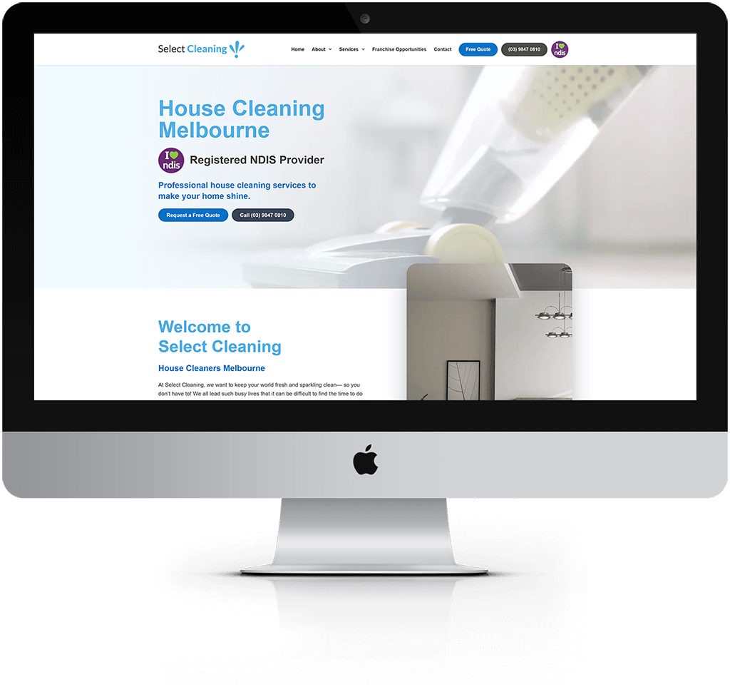 Select Cleaning Desktop Mockup
