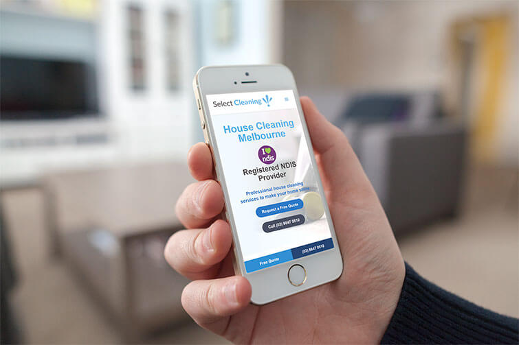 Select Cleaning Phone Mockup
