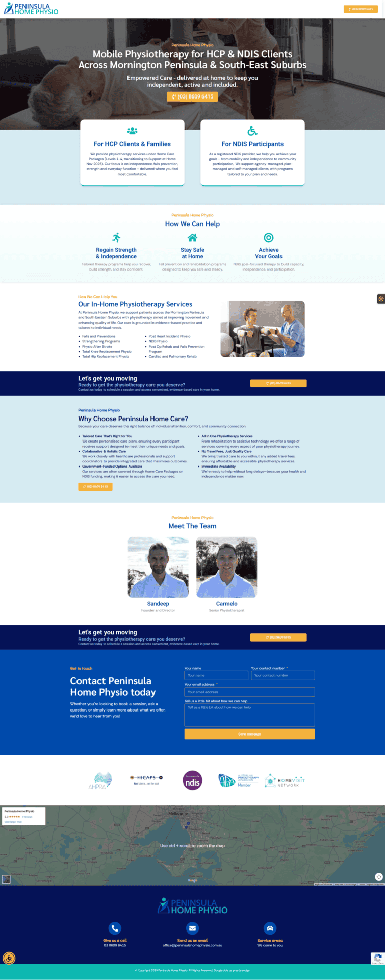 Physiotherapy for HCP & Families in Melbourne.