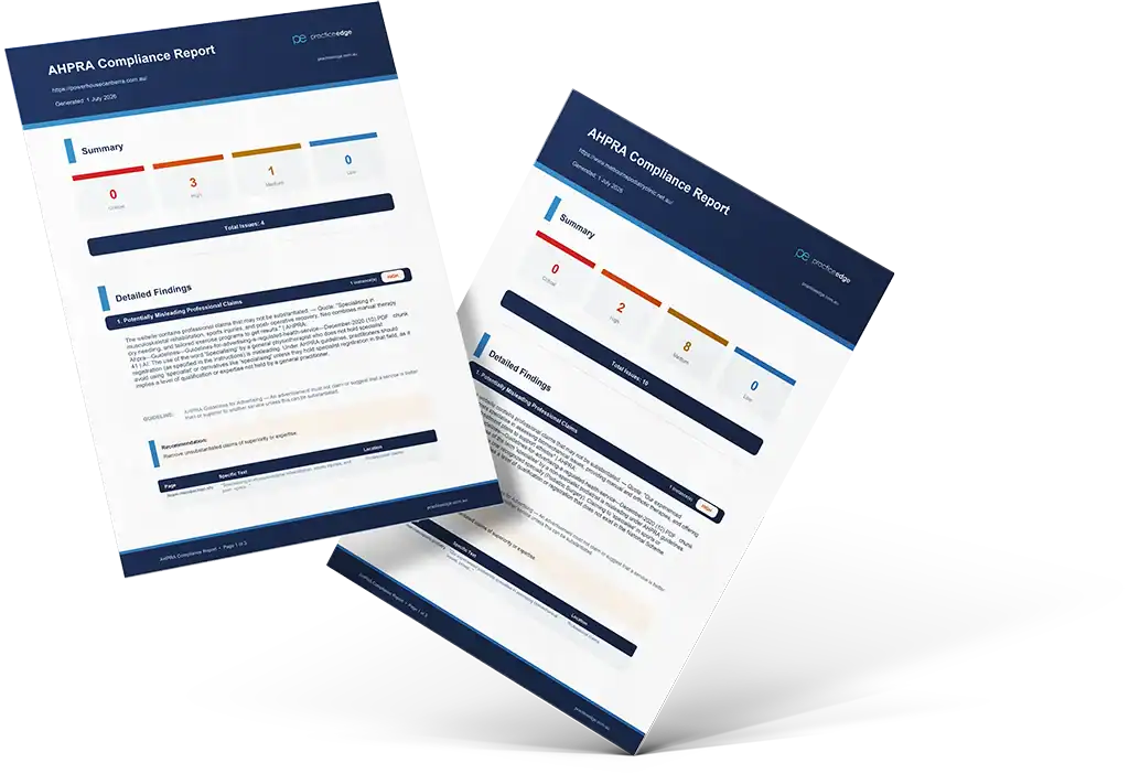 AHPR compliance report documents.